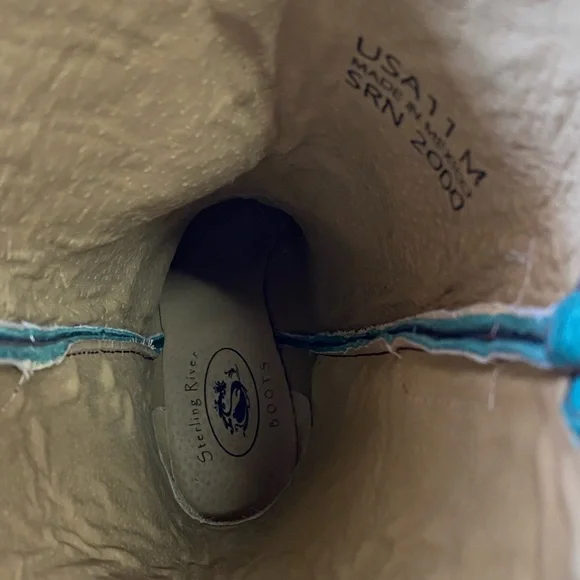 NWT Sterling River Boots Emerald Green Leather Embroidered Western Boots W11 - Picture 9 of 12